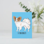 Papillon-Hund-Cartoon-Abbildung Postkarte (Stehend Vorderseite)