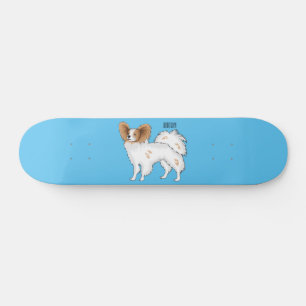 Papillon-Hund-Cartoon-Abbildung Skateboard