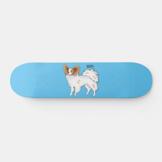 Papillon-Hund-Cartoon-Abbildung Skateboard (Horizontal)
