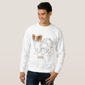 Papillon-Hund-Cartoon-Abbildung Sweatshirt (Vorne ganz)