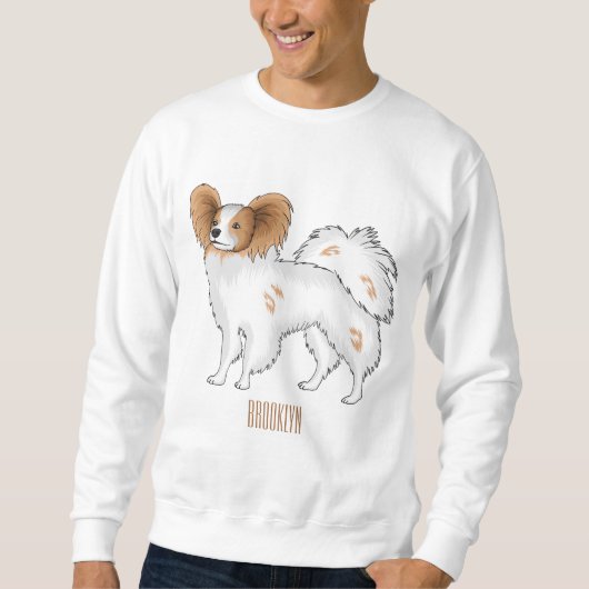 Papillon-Hund-Cartoon-Abbildung Sweatshirt (Vorderseite)