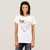 Papillon-Hund-Cartoon-Abbildung T-Shirt (Vorne ganz)