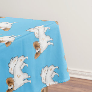 Papillon-Hund-Cartoon-Abbildung Tischdecke