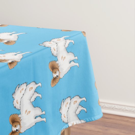 Papillon-Hund-Cartoon-Abbildung Tischdecke (Beispiel)