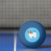 Papillon-Hund-Cartoon-Abbildung Tischtennisball (Netto)