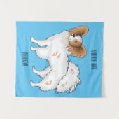 Papillon-Hund-Cartoon-Abbildung Wandteppich (Vorderseite (Horizontal))