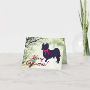 Papillon-Hund Frohe Weihnachten Karte