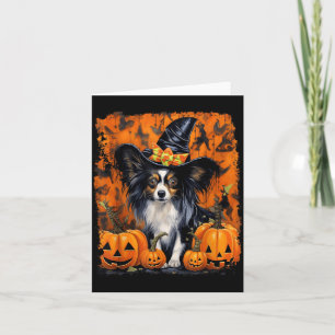 Papillon-Hund Halloween Karte