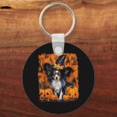 Papillon-Hund Halloween Schlüsselanhänger (Vorderseite)
