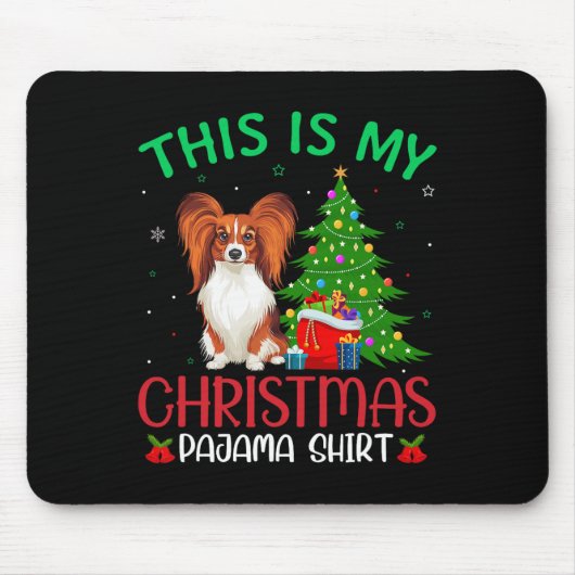 Papillon-Hund hässliche Weihnachtsfeier Das ist me Mousepad (Vorne)