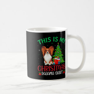 Papillon-Hund hässliche Weihnachtsfeier Dies ist m Kaffeetasse