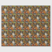 Papillon-Hund Herbst Ernte Erntedank Geschenkpapier (Flach)