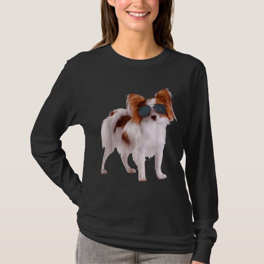 Papillon Hund in R am besten für Hunde T-Shirt (Vorderseite)