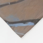 Papillon Hund läuft im Schnee mit Weihnachtshut Fleecedecke (Ecke)