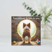 Papillon-Hund mit Familienname Feiertagskarte (Stehend Vorderseite)