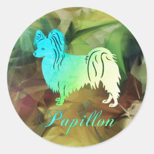 Papillon-Hund  Runder Aufkleber