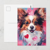 Papillon-Hund Valentinstag Postkarte (Vorne/Hinten)