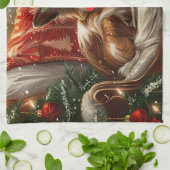 Papillon-Hund Weihnachtsfestlich Geschirrtuch (Gefaltet)