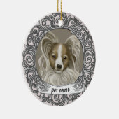 Papillon Hunde Liebenserinnerung Anhänger Keramik Ornament (Rechts)