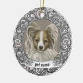 Papillon Hunde Liebenserinnerung Anhänger Keramik Ornament (Links)