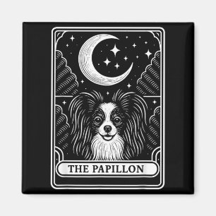 Papillon-Hundemutter-Tarotkarte Vintage-Halbmond Magnet