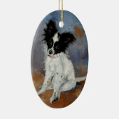 Papillon Hundeporträt Keramikornament (Rechts)