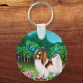 Papillon im Garten Schlüsselanhänger (Vorderseite)