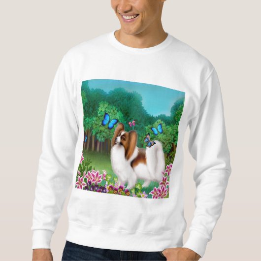 Papillon im Garten-Sweatshirt Sweatshirt (Vorderseite)