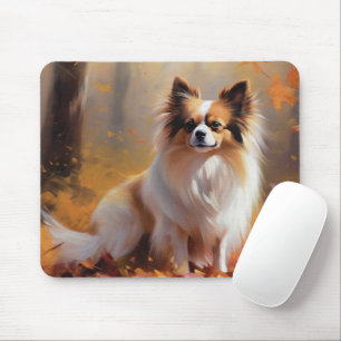 Papillon im Herbst Blätterfall inspiriert Mousepad