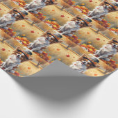 Papillon im Herbst hinterlässt Erntedank Kunst Geschenkpapier (Ecke)