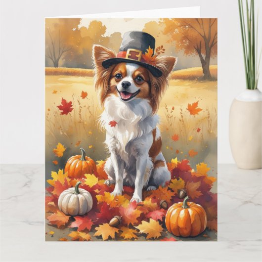 Papillon im Herbst hinterlässt Erntedank Kunst Karte (Vorderseite)