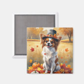 Papillon im Herbst hinterlässt Erntedank Kunst Magnet (Vorderseite/Rückseite)