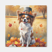 Papillon im Herbst hinterlässt Erntedank Kunst Magnet (Vorne)