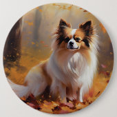 Papillon im Herbst Leaves Fall Inspiriert Button (Vorderseite)