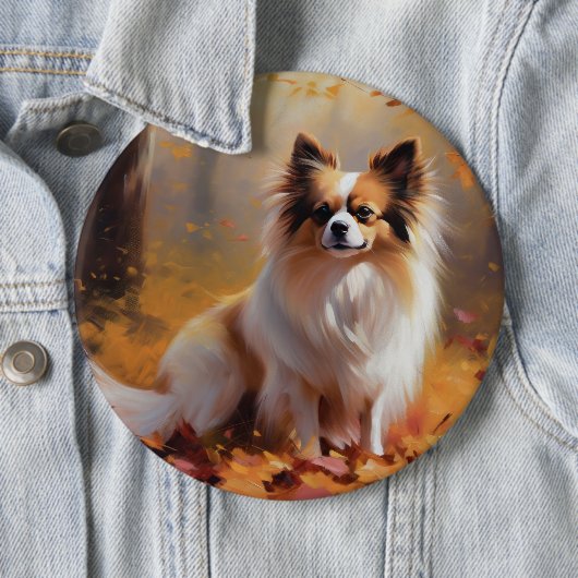 Papillon im Herbst Leaves Fall Inspiriert Button (Beispiel)