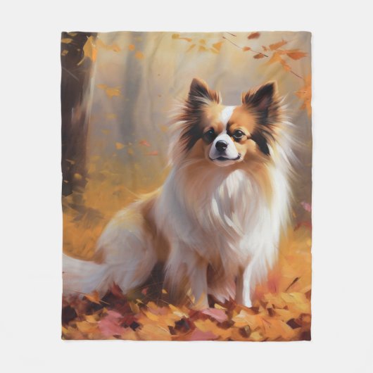 Papillon im Herbst Leaves Fall Inspiriert Fleecedecke (Vorderseite)