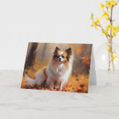Papillon im Herbst Leaves Fall Inspiriert Karte (Gelbe Blume)
