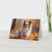 Papillon im Herbst Leaves Fall Inspiriert Karte (Vorderseite)