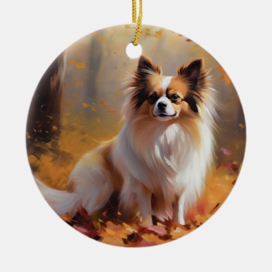 Papillon im Herbst Leaves Fall Inspiriert Keramik Ornament (Vorne)