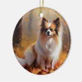 Papillon im Herbst Leaves Fall Inspiriert Keramik Ornament (Links)
