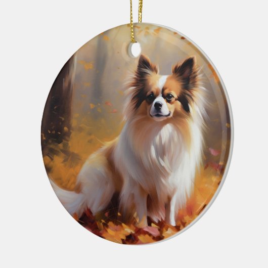 Papillon im Herbst Leaves Fall Inspiriert Keramik Ornament (Links)