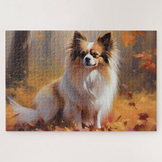 Papillon im Herbst Leaves Fall Inspiriert Puzzle (Horizontal)