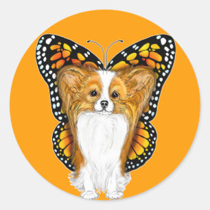 Papillon in Disguise Runder Aufkleber