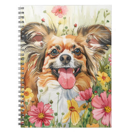 Papillon Journal – Watercolor Dog Cover Notizblock