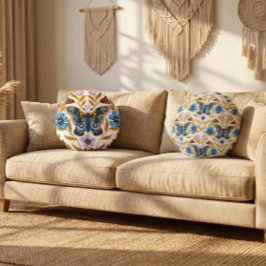 Papillon Kaleidoscope Rundes Kissen