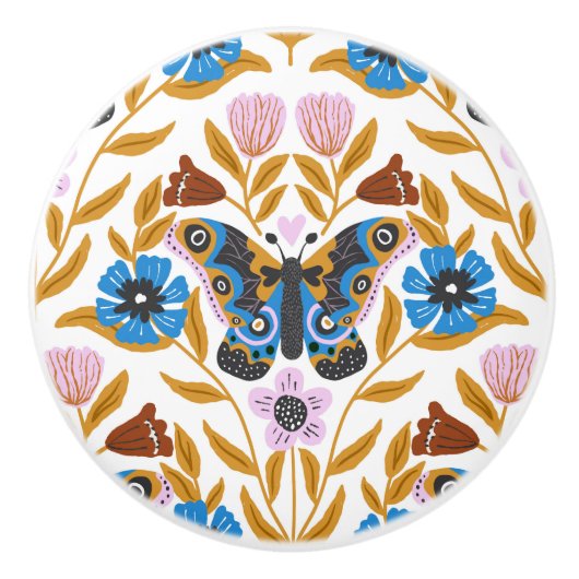Papillon Kaleidoskop Keramikknauf (Vorderseite)
