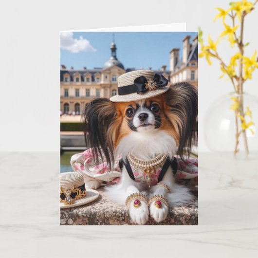 Papillon Karte (Gelbe Blume)