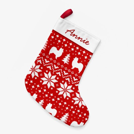 Papillon Kleiner Weihnachtsstrumpf (Vorderansicht (hängend))