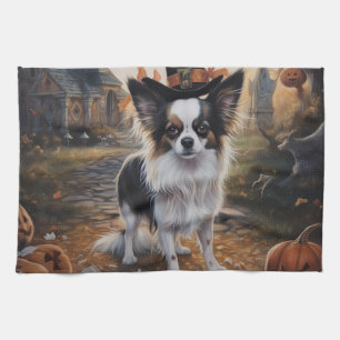 Papillon-Kürbisse Halloween Gruselig Geschirrtuch