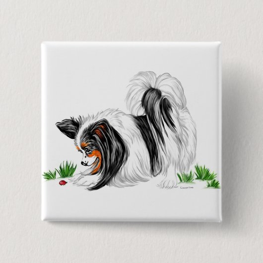 Papillon Lady Bug Dreams Button (Vorderseite)